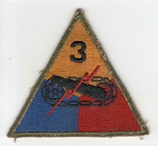 Off Uniform Ww 2 Us Army 3rd Armored Division Patch Inv M868