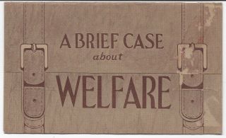 Unusual Die Cut In Shape Of Brief Case,  Social Welfare In Lancaster Pa,  1928 - 29