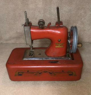 Vintage Red Casige Childs Sewing Machine Western Germany