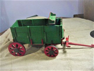 Vintage Wooden Toy Horse Drawn Buggy,  Wagon,  Buckboard Homemade 12 " Long