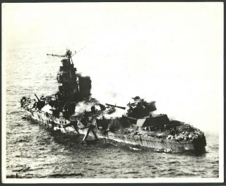 Official U.  S.  Navy 8x10 Photo First Photograph Of The Battle Of Midway June 1942