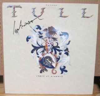Jethro Tull Crest Of A Knave Lp Autographed Ian Anderson Chrysalis 87 Chr 41590