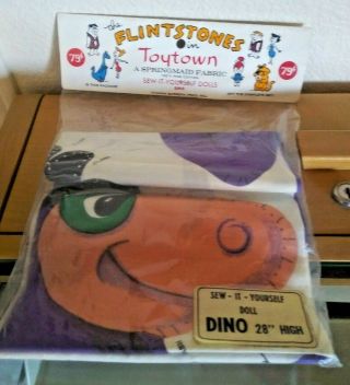 1960s Dino Toytown Fabric Doll Pattern In Package Hanna Barbera