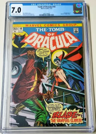 Tomb Of Dracula 10 Cgc 7.  0 Ow - W 1st Appearance Of Blade The Vampire Hunter Mcu