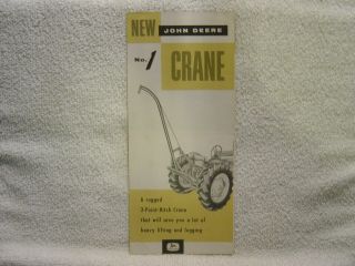 John Deere No.  1 Crane 1958 Sales Brochure