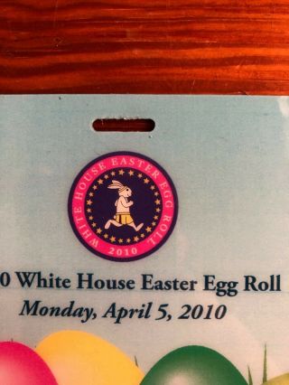 President Barack Obama 2010 White House Easter Egg Roll - Press Press Credential 3