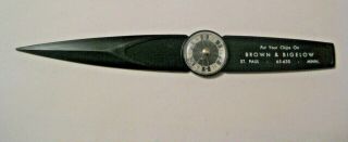 Old Vintage Put Your Chips On Brown & Bigelow Roulette Wheel Game Letter Opener
