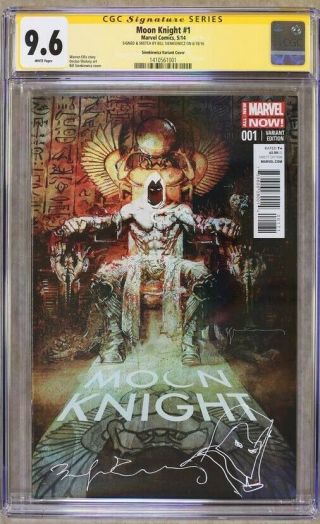 Moon Knight 1 Bill Sienkiewicz Variant Cgc 9.  6 Wp Ss Signed & Sketched