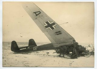 Wwii Large Size Press Photo: Shot Down Luftwaffe Fw 189 Uhu Aircraft,  Stalingrad