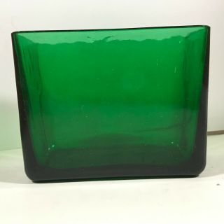 Vintage Emerald Green Glass Rectangle Planter Vase Napco 1164