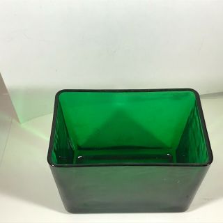 Vintage Emerald Green Glass Rectangle Planter Vase NAPCO 1164 2