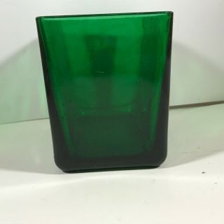 Vintage Emerald Green Glass Rectangle Planter Vase NAPCO 1164 3
