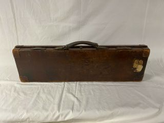 Vintage Holland & Holland leather and oak gun case 3