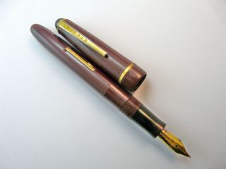 Vintage For Repairs/spares Osmiroid 65 Lever Filler Burgundy Fountain Pen