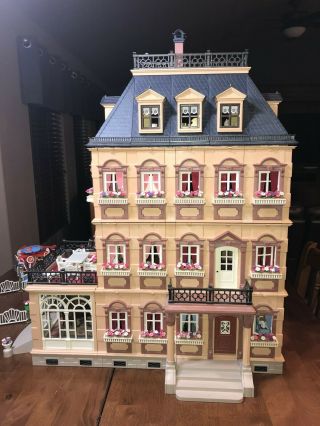 Vntg 1989 Playmobil Victorian Mansion Dollhouse with figures & Accessories 5300 3