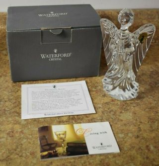 Waterford Crystal Guardian Angel 114930 Sculpture Figurine 6 " Tall W Box & Paper