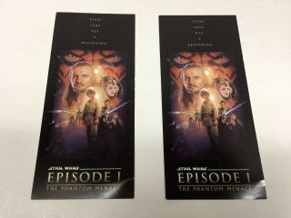 Star Wars Episode 1 Phantom Menace Set Of Two (2) Tickets Screening Passes 1999