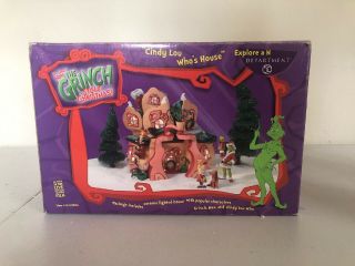The Grinch Stole Christmas Ceramic Lighted House.  Grinch,  Max,  Cindy Lou