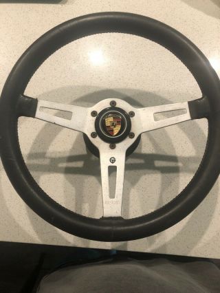 Vintage Authentic Momo Gt Porsche Emblem Steering Wheel,  320mm,  12,  6 "
