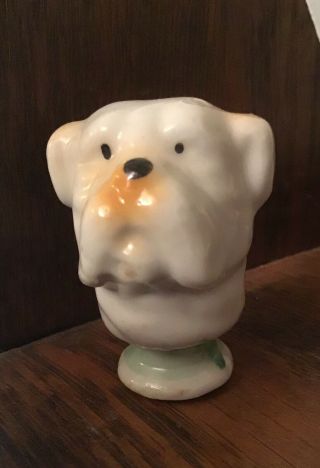 Vintage Ceramic Bulldog Head - Cane Topper - Decanter Topper - 1930s - Japan