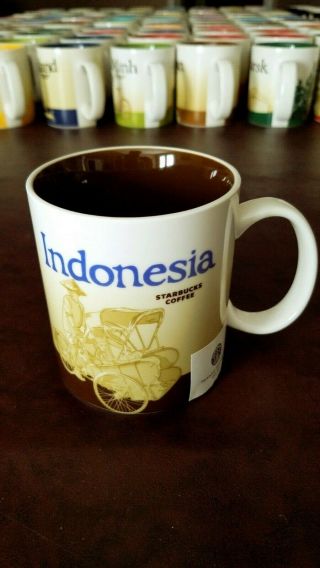 Rare Mugs Starbucks 2011 Indonesia Global City Icon Collector Series 16 Oz W/sku