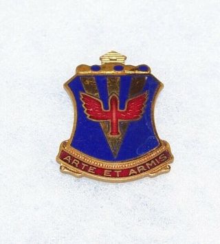 Ww2 202nd Coast Artillery Dui / Di Crest Badge,  Wright & Street Chicago