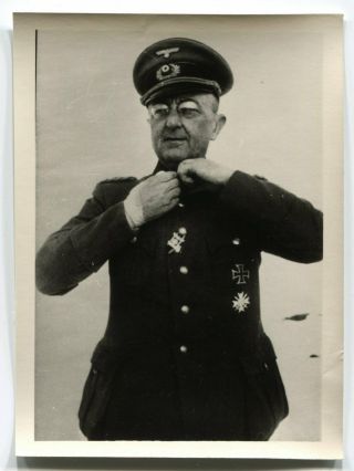German Wwii Small Size Photo: Wehrmacht General,  Agfa Paper