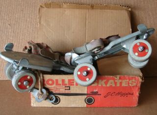 Vintage J.  C.  Higgins/sears Roebuck Roller Skates 610 - 2363 Box W/key