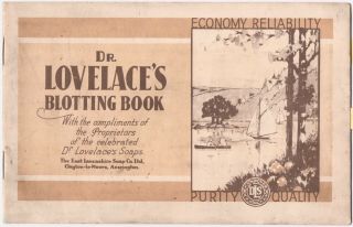 Orig Dr Lovelace’s Blotting Book,  Pharma,  Chemist,  Soap,  Accrington,  Medical Int