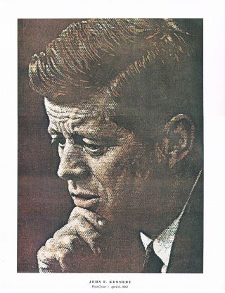 Norman Rockwell Print: " John F.  Kennedy " 11 " X15 " President Jfk No.  1 Fitzgerald