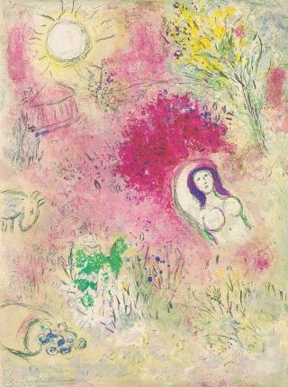 Marc Chagall " Daphnis & Chloe " Chloe Color Lithograph 1977