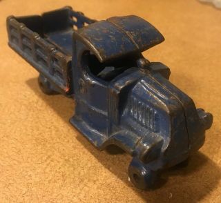 1920s A.  C.  Williams Cast Iron Blue Stake Truck Toy Antique 5 Inch