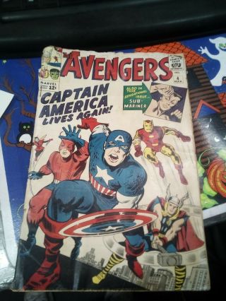 Avengers 4 (1964).  1st Sa Captain America By Kirby.  Low Grade.  Complete