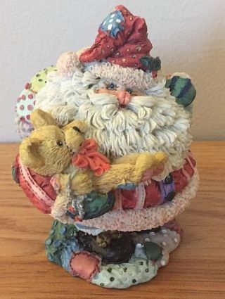 Crinkle Claus Santa With Teddy Bear By Possible Dreams 657231 Figurine W/box