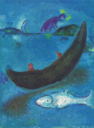 Marc Chagall " Daphnis & Chloe " The Dead Dolphin And The 300 Crowns Litho 1977