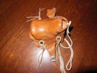 Western Horse Miniature Leather Saddle For Toy Horses