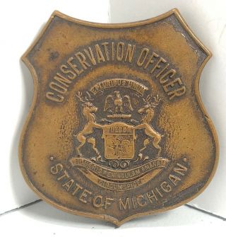 Scarce Vintage 1910 - 1925 State Of Michigan Conservation Officer Badge - Obsolete