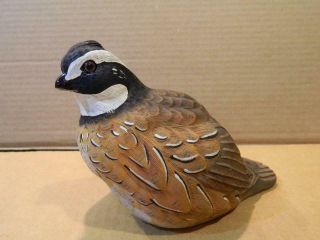 Bailey Inc.  Hand Carved & Painted Quail Glass Eyes 1985