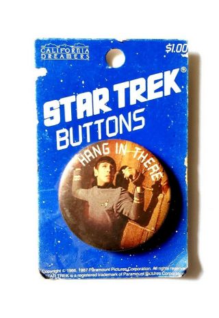 Vintage 1987 Star Trek Promo Button 2 The Series Tos Mr Spock Pin