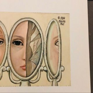 Margaret Keane 1962 Midcentury Lithograph Print Many Views Big Eyes 3