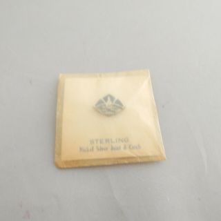 Vintage Sterling Silver And Blue Enamel Camp Fire Girls Pin Package