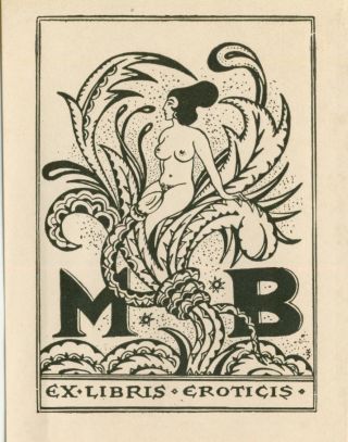 Ex Libris Erotic Exlibris Art Deco By Broz Leo /1891 - 1935/ Czech