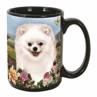 Pomeranian (white) - Garden Party Ceramic Coffee Mug