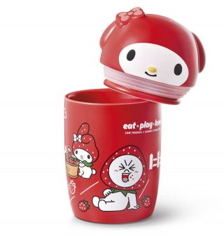 Line Friends x Sanrio Characters My Melody Moon Ceramic Mug Cup Limited Edition 2