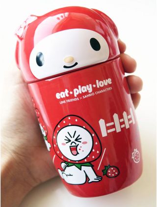 Line Friends x Sanrio Characters My Melody Moon Ceramic Mug Cup Limited Edition 3