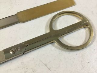 Vintage Italian Scissors And Letter Opener With Leather Sheath VGC 3