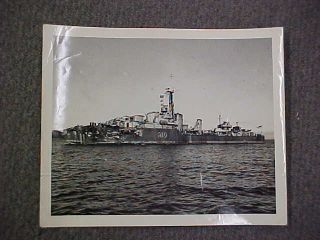 Orig Post Ww2 Rcn Real Photo Hmcs Micmac Halifax Harbour Collision 1947