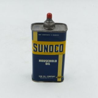 Vintage Sunoco Household Oil Empty 4 Oz Can 4.  5x2x1 "
