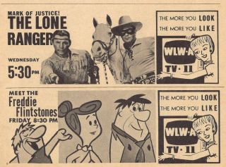 1960 Wlwa Atlanta Tv Ad The Lone Ranger & Tonto The Flintstones Fred & Wilma