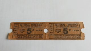 Boy Scouts National Jamboree 1950 Trading Post 5 Cent Tickets Valley Forge Bsa